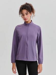Women's Lightweight Breathable UV Protection Jacket, Outdoor Sports Quick Dry Fashionable Printed Casual Windbreaker For Summer Spring - Purple - View 13