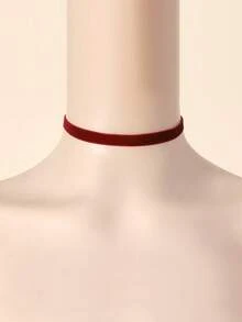 1pc Minimalist Chic Black PU Choker, Versatile Neck Band/Necklace, Suitable For Daily Wear - Black - View 6