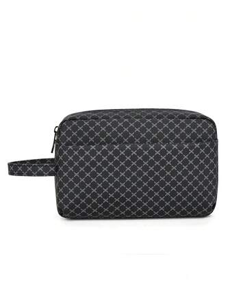 TIANDINGYU Bolso de embrague de moda, cartera de muñeca con estampado de jacquard de PU, organizador de artículos de tocador de estilo casual de calle, bolso de gran capacidad con múltiples bolsillos para el trabajo y los viajes