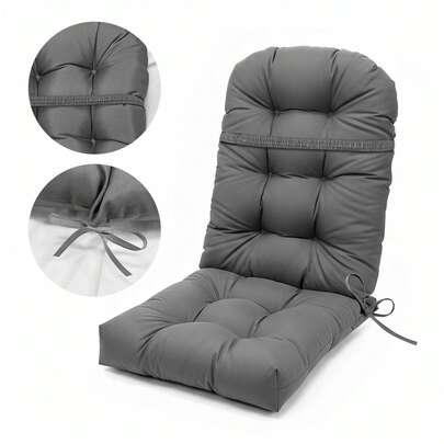 Outdoor Chair Cushion Waterproof Rocking Chair Pads 47.24 * 19.69 * 4", High Back Patio Cushions Of Upper And Lower With Ties Elastic Band Adirondack Thick High Back Rocking Chair Cushions For Indoor Patio Furniture Chair Pads