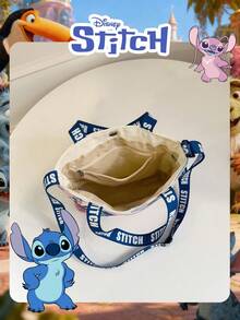Disney 1个官方授权的《星际宝贝》印花手提袋，女士可爱卡通手提包，日常休闲帆布单肩包，方便携带——适合女性/女孩/学生，是购物、外出活动的理想之选。 - 彩色 - 查看 6