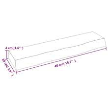 Larryhot Ripiano a Parete 40x10x4 cm Legno Massello Rovere Non Trattato, Facile da assemblare, dall'estetica elegante e raffinata, pratica per riporre gli oggetti, la scelta ideale per l'organizzazione e la decorazione domestica - Castano - Visualizzare 6