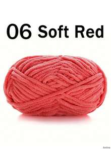 1/2包天鹅绒柔软纱线，50克/包，60米/包，手工DIY编织中等粗细纱线，冰棒色纱线，粗涤纶柔软编织纱线，适合DIY工艺品，适合编织围巾、帽子、鞋子、包包、靠垫、玩偶、毯子、拖鞋、手工钩编项目等等。 - 彩色 - 查看 19