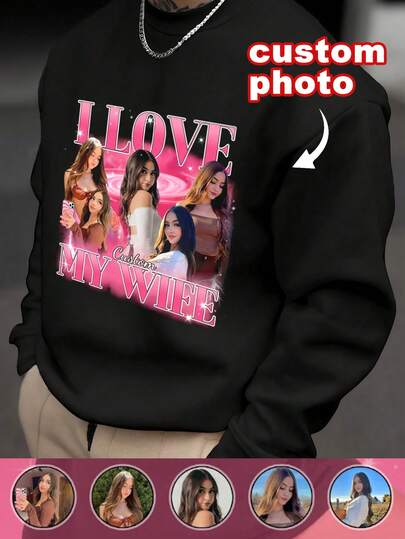 Spersonalizuj swoją bluzę z kapturem, dodając ulubione zdjęcia i tekst (zdjęcia dziewczyn/zdjęcia par/portrety rodzinne/selfie/zdjęcia zwierząt/zdjęcia przyjaciół), świąteczna atmosfera