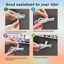 20pcs Silicone Cable Ties - Multipurpose Wire Organizer For Travel And Desk, Lightweight And Convenient - Multicolor - View 8