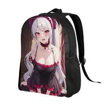 Overlord Shalltear Bloodfallen Anime Backpack - Stylish Black And Red Design With White-Haired Character, Durable Fabric, Multiple Compartments, Perfect For School Or Casual Activities, School Backpack - trộn - Xem 2