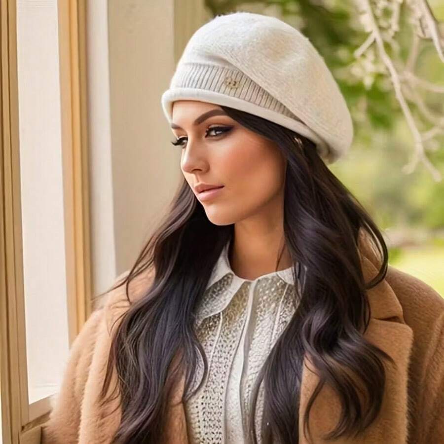1PC Autumn And Winter Fashion Versatile Knitted Hat, Beret, Woolen Hat, Comfortable And Warm Stacking Hat, Upgraded Thick And Lightweight Brimless Hat - Elastic Fit, Soft And Warm Autumn And Winter Style, Suitable For Cold Weather Headwear, Classic Design And High-Quality Stitching. Suitable As A Mother's Day Gift Or Father's Day, Music Festival Bonfire Party+1 Lucky Boost - 卡其色 - 查看 1