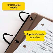 Five Star Flex Hybrid NoteBinder, carpeta de 1 pulgada con pestañas, cuaderno y carpeta de 3 anillos todo en uno, blanco (29328AE2),37366448 - Beis - Ver 5
