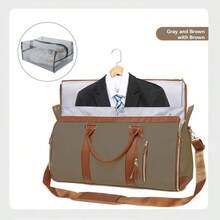 二合一可转换式衣物袋和行李收纳袋，男女通用旅行包，带鞋仓 - 彩色 - 查看 6