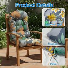 Adirondack Chair Cushion, 110x50x10cm Waterproof Tufted Patio Chair Pad With Elastic Straps, Dome-Shaped Colorfast Cushion For Indoor/Outdoor Use, High-Back Thickened Rocking Chair Seat Cushion For Patio Furniture, Terrace, And Relaxation - Multicolor - View 2