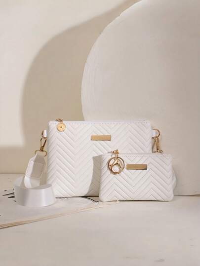 Women's Fashion Rhombus Woven Metallic Shiny, Chain Shoulder Crossbody Bag