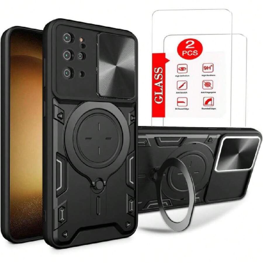 Funda para Samsung Galaxy S20 Plus Capa Case - con Protector de Pantalla y Soporte de teléfono Incorporado - Negro,37317547 - Morado - Ver 1