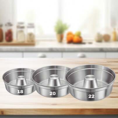 Kit 3 Formas Assadeiras Padaria Tamanho 18 20 22 Pudim