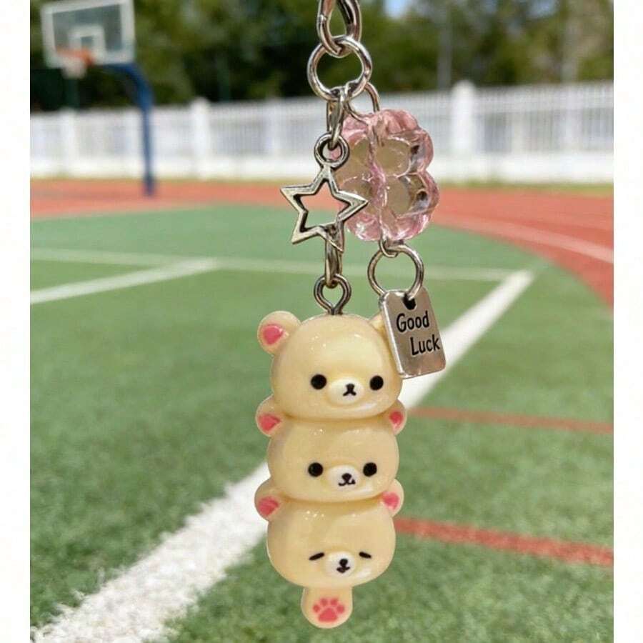 1 Piece Of Bear-Shaped Phone Charm/Keychain/Pendant, A Perfect Gift For Friends. - Nâu nhạt - Xem 1