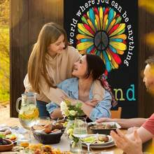 Peace Be Kind Door Cover Banner Decoration Backdrop Porch Sign For Holiday Party Indoor Outdoor Décor,OneSize,BeKind - 請善待他人 - 查看 7