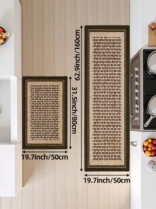 1pc 3D Woven Texture Pattern Long Kitchen Mat Rug, Suitable For Bathroom, Kitchen, Outdoor, Indoor, Hallway, Bedroom, Living Room, Bedside. Machine Washable Kitchen Rug, Kitchen Accessories, Washable Carpet. - Multicolor - View 12