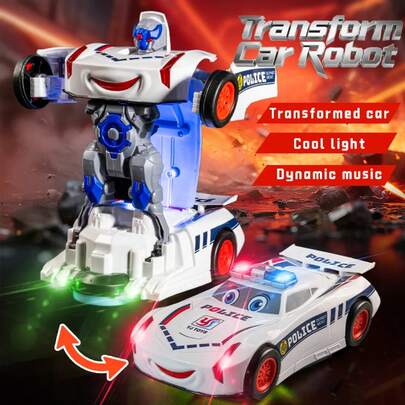 Wholesale Cartoon 360 Transforming Robot Electric Toy Fast 360 Rotation Children's ABS Plastic Toy Car