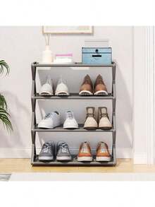 Space-Saving Multifunctional Foldable Shoe Rack, Suitable For Rental Apartments - Grey - View 4