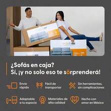 Sofá Seccional Modular 3 Plazas Beige + Pillow Pack Fácil de Ensamblar y Adaptable - Beis - Ver 8