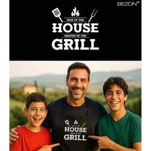 BEZON Funny Grill Apron For Men – Beer Can Gift Packaging – Hilarious BBQ Gift For Dad, Husband, Or Friend – Heavy-Duty Water-Resistant Canvas – Man Of The House, Master Of The Grill,ManoftheHouse - 一家之主 - 查看 5