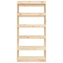 Larryhot Estantería/divisor de espacios madera de pino 80x30x167,4 cm, Fácil de montar, elegante y hermoso, y conveniente para almacenar artículos, es una opción ideal para el almacenamiento y la decoración del hogar. - Marrón - Ver 5