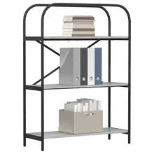 Larryhot Libreria Grigio sonoma 80 x 30 x 109 cm Legno multistrato, Facile da assemblare, dall'estetica elegante e raffinata, pratica per riporre gli oggetti, la scelta ideale per l'organizzazione e la decorazione domestica - Grigio - Visualizzare 3