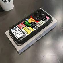 Estuche para Teléfono Móvil con Etiqueta de Sello de Moda y Código de Barras para iPhone 16 15 14 13 12 11 Pro Max Mini XR XS X 7 8 Plus, Cubierta Trasera Suave de TPU Anticaída - Color 1 - Ver 2