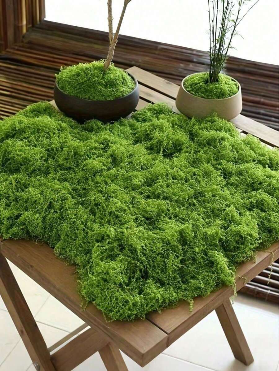 Realistic Artificial Moss, Suitable For DIY Crafts And Home Decor - Lifelike Green Plant Grass, Realistic Fake Grass, Fade-Resistant Artificial Moss Decor, Suitable For Indoor Potted Plants, Artificial Moss For Crafts Making, Artificial Moss For DIY Decoration, Perfect For Miniature Landscape And Wedding Decoration - Multicolor - View 1