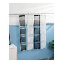 Mesh Shower Caddy Organizer, Hanging Shower Curtain Pockets For Bathroom Accessories White Multi - White Multi - View 6