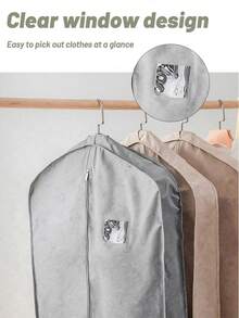 1个衣物防尘袋，拉链式悬挂衣物收纳袋，适用于外套、衬衫、连衣裙、裤子，适合衣柜、包袋、收纳袋、返校用品、防水衣物收纳袋、衣物整理袋、衣物打包袋、旅行必备品、旅行收纳袋 - 彩色 - 查看 4