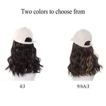 时尚女士帽子假发，染色长卷发，狐狸刺绣棒球帽，以及假发，秋冬新款造型 - 彩色 - 查看 2