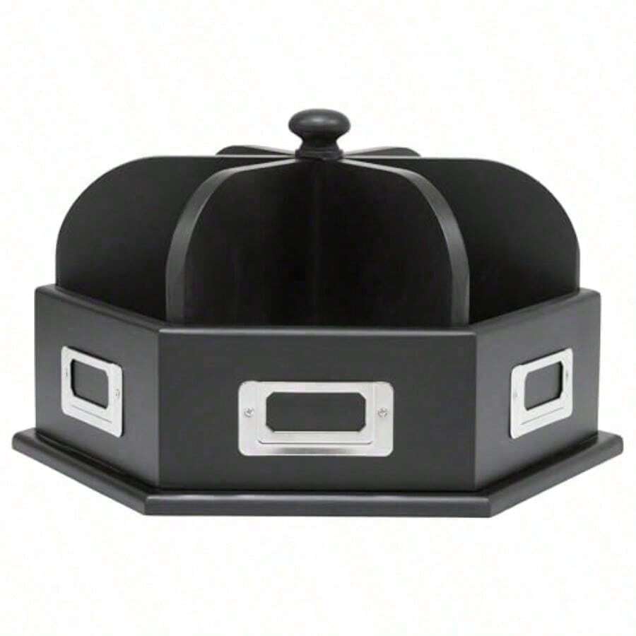 Studio Designs 12166 Organizador de madera para escritorio tipo carrusel en color negro - Multicolor - Ver 1