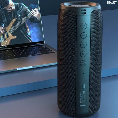  ZEALOT S51 20W 无线蓝牙音箱，便携式户外低音炮，IPX5 防水无线音箱，支持 TWS 双设备配对，立体声震撼，附带充电线和音频线，兼容 FM/TF/USB 卡，适用于智能手机/平板电脑/电脑/电视，适用于家庭影院/户外聚会/广场舞等。