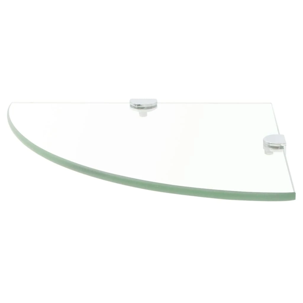 Larryhot Scaffale Angolare Supporti Cromati in Vetro Trasparente 25x25cm, Facile da assemblare, dall'estetica elegante e raffinata, pratica per riporre gli oggetti, la scelta ideale per l'organizzazione e la decorazione domestica - Trasparente - Visualizzare 1