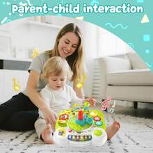 ESOLOM Toddler Musical Activity Table: Interactive Learning Toy With Piano, Lights & Toddler-Ready Activities - Green Plastic Design, Battery-Powered (Batteries Not Included) For 6+ Months, Rounded Edges, Portable With Carry Handle For Home & Travel, Toddler Entertainment | Playful Design | Rounded Edges, Musical Toy - Green - View 5