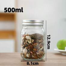 Hũ thủy tinh Mason, hũ đựng thực phẩm bằng thủy tinh, hũ đựng nước sốt có nắp đậy thông thường, thích hợp để đựng mứt, nước sốt salad, mật ong, có thể dùng làm quà tặng cho lễ mừng em bé chào đời/đám cưới, dụng cụ nhà bếp, phụ kiện nhà bếp giá cả phải chăng. - Đen và trắng - Xem 13