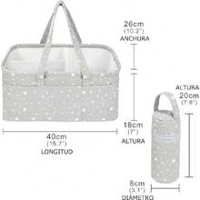 Organizador de Pañales para Bebés con Enfriador de Biberones - Organizador porta Pañales para Cambiador - Toallitas y Artículos Cambiantes Organizados,37369310 - Azul - Ver 2