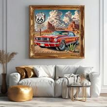 CSZPPQAF 5D Diamond Art Kits For Adults Beginners, Retro Red Car Adult Diamond Painting Kits, DIY Full Drill Round Gem Art Paint By Diamonds Dots Crafts Kits For Home Decor 13.78x13.78 Inch - KM299-1 - 查看 3