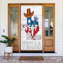 Sweet Home Texas Door Cover Banner Decoration Backdrop Porch Sign For Holiday Party Indoor Outdoor Decor One Size,OneSize,SweetHomeTexas - SweetHomeTexas - View 1