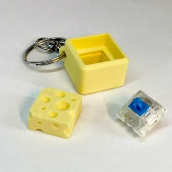 1pc Cheese Stress Relief Decoration - Funny Mechanical Switch, Realistic Cheese Shape, Durable And Portable, Creative Detachable Cheese Mechanical Keycap Protector, Fits Standard Mechanical Keyboard Blue Switch, Dust-Proof And Anti-Fouling, Portable Design, Enhance Personalized Experience, Suitable For Office, Gifts, Creative Novelty Pendant