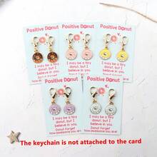 5个/10个装2D正能量甜甜圈钥匙扣套装，女士适用 - 趣味情感激励支持鼓舞人心合金甜甜圈，也适合送给男士、朋友、同事、学生、家人，生日派对礼物，口袋大小 - 彩色 - 查看 11