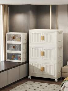 Home Organization,5-Layer Folding Storage Bin With Lid  ,Equipped With Mobile And Convenient Storage Cabinets, Stackable With Doors And Large Capacity Storage Boxes, Suitable For Organizing Wardrobes And Storage Boxes In Family Dormitories, Organizing Holiday Decorations In Bedrooms, Organizing And Storing Good Items For Student Apartment Tenants, Easy To Install And Move, Saving Space, And Offering Cost-Effective Storage Solutions St Affordable Prices - 彩色 - 查看 6