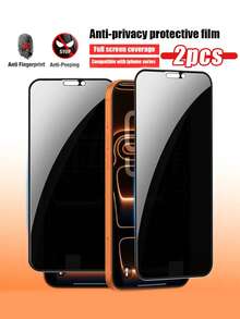 (Anti-Späh Gehärtetes Glas Bildschirmschutz) Vollständige Abdeckung Anti-Späh gehärtetes Glas Bildschirmschutz, 2 Pack, kompatibel mit iPhone 11, 12, 13, 14, 15, 16, 17 Pro Max. Gehärtetes Glas Anti-Späh Schutz, kompatibel mit iPhone 11, 12, 13, 14, 15, 16 Plus, 17 Air. Einfache Installation, blasenfrei. Bildschirmschutz Grundlagen, geeignet für täglichen Schutz, Büro, Zuhause Täglicher Schutz Büro Zuhause Handybildschirmschutz Handyzubehör Wasserdicht Stoßfest Kratzfest - Schwarz - Übersicht 25