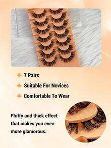 HINARIN 56 piezas Extensión de pestañas en racimo natural tipo D de 6-14 mm de longitud mixta, pestañas individuales de 7 pares para maquillaje DIY con efecto 3D esponjoso perfecto - D - Ver 5