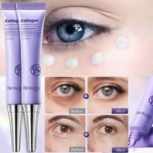 1 pieza Crema de ojos reafirmante e hidratante, infundida con colágeno, ácido hialurónico, extracto de miel, niacinamida y esencia antiarrugas, reduce la hinchazón, las líneas finas, las ojeras y las arrugas, apta para hombres y mujeres, de textura cremosa y lujosa, ideal para el hogar y los viajes, regalo perfecto para las vacaciones