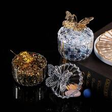 12pcs Candy Box, Butterfly-Shaped Gilded Transparent Lid Gift Box, Suitable For Wedding, Birthday, Gender Revelation, Festival, Party And Gathering Dessert Packaging Display Box - Gold - View 2