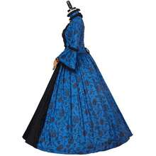 Women's Victorian Dress Ball Gown Vintage Medieval Dress Renaissance Costume Gothic Lace Ball Gown - 藍色 - 查看 4