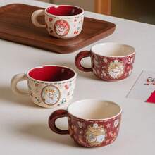 Cốc cà phê hình mèo may mắn dễ thương kiểu cổ điển, cốc ăn sáng, cốc đôi thanh lịch, cốc nước bằng gốm, cốc cà phê văn phòng, quà tặng cho đồng nghiệp, bạn bè, tiệc sinh nhật, thiết kế họa tiết mèo trắng đỏ, cốc gốm dung tích lớn sáng tạo, cốc uống nước cho học sinh, ký túc xá, trang trí nhà bếp, phòng khách. - Nhiều màu - Xem 5