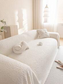 1 khăn phủ sofa sang trọng, tối giản, chất liệu vải nỉ mềm cao cấp, chống trượt, chống bụi, chống trầy xước cho sofa, trang trí cho phòng khách, phòng ngủ, văn phòng, phù hợp với sofa 1-4 chỗ ngồi, sofa hình chữ L. - Màu be - Xem 4