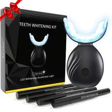 LED Teeth Whitening Kit, Teeth Whitening Tool | Luxury Home Teeth Whitening System LED Light (400mAh Battery), Comes With 4 Pcs 3ml Teeth Whitening Gel Essence, Suitable For People Who Care About Oral Care - màu đen - Xem 1